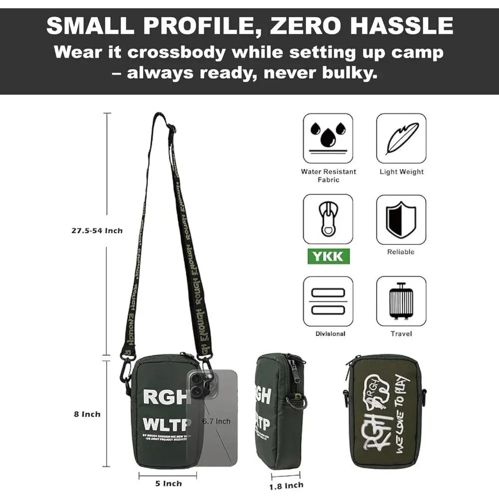 Small Crossbody Shoulder Bag Nylon Cotton Glow in Dark Logo Women Men